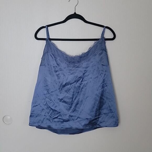 Dusty blue lace satin camisole - Picture 1 of 4